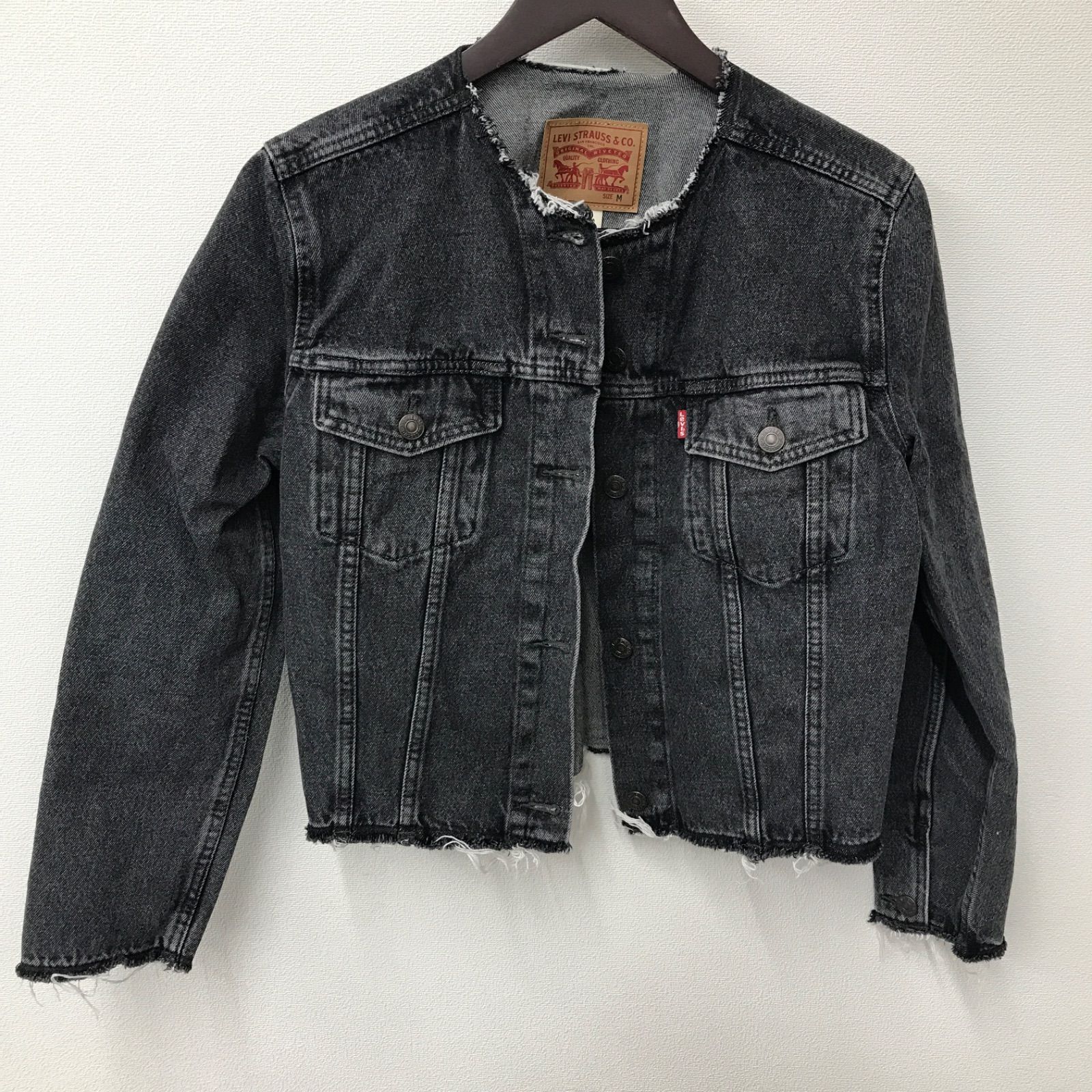 N1023 LEVIS リーバイス ノーカラー デニムジャケット カットオフ M