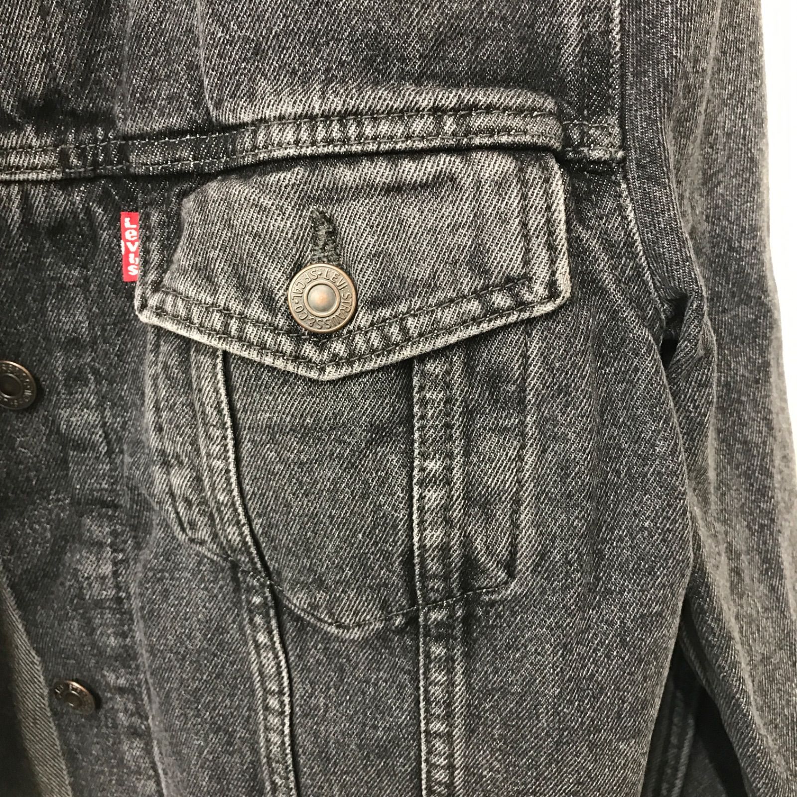 N1023 LEVIS リーバイス ノーカラー デニムジャケット カットオフ M