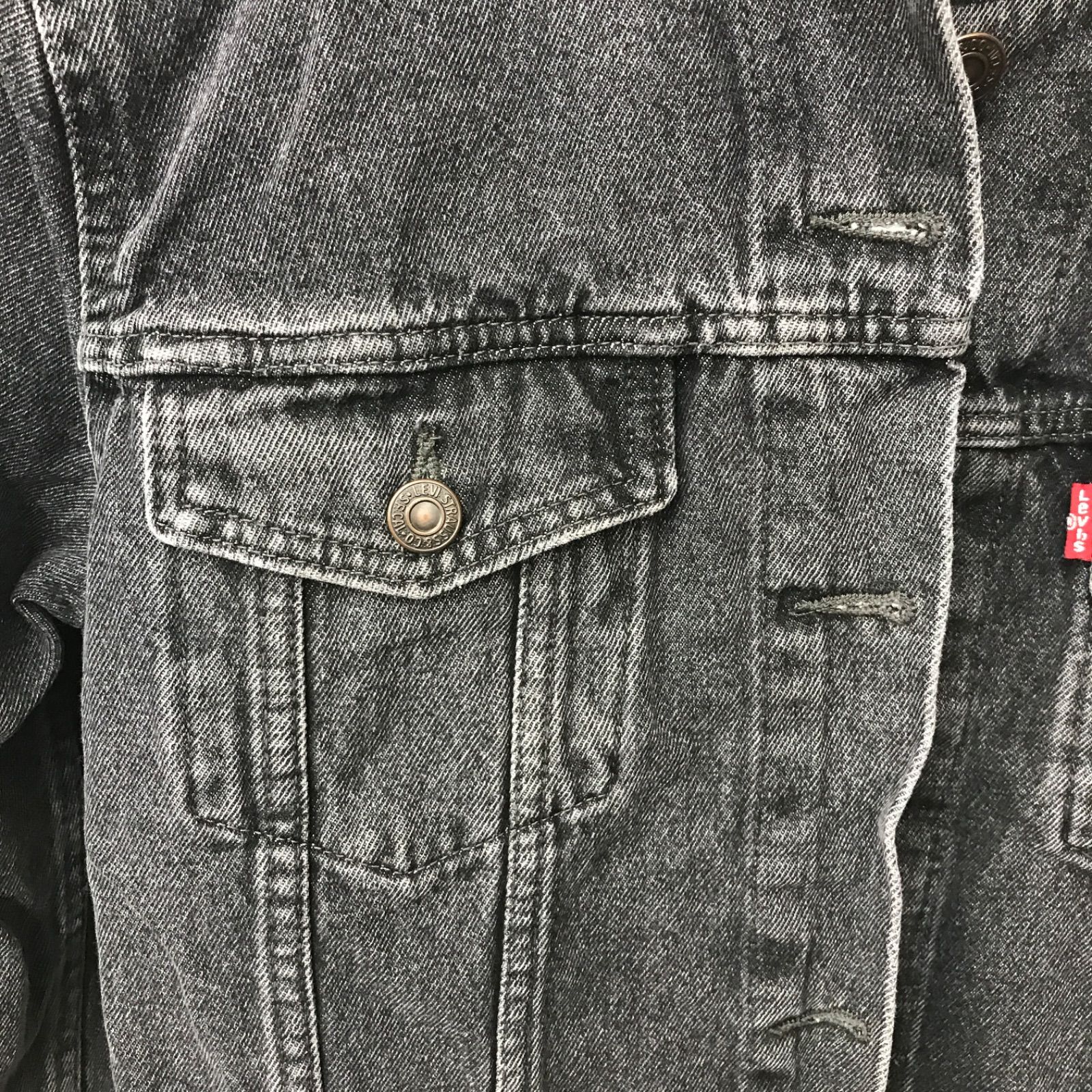 N1023 LEVIS リーバイス ノーカラー デニムジャケット カットオフ M