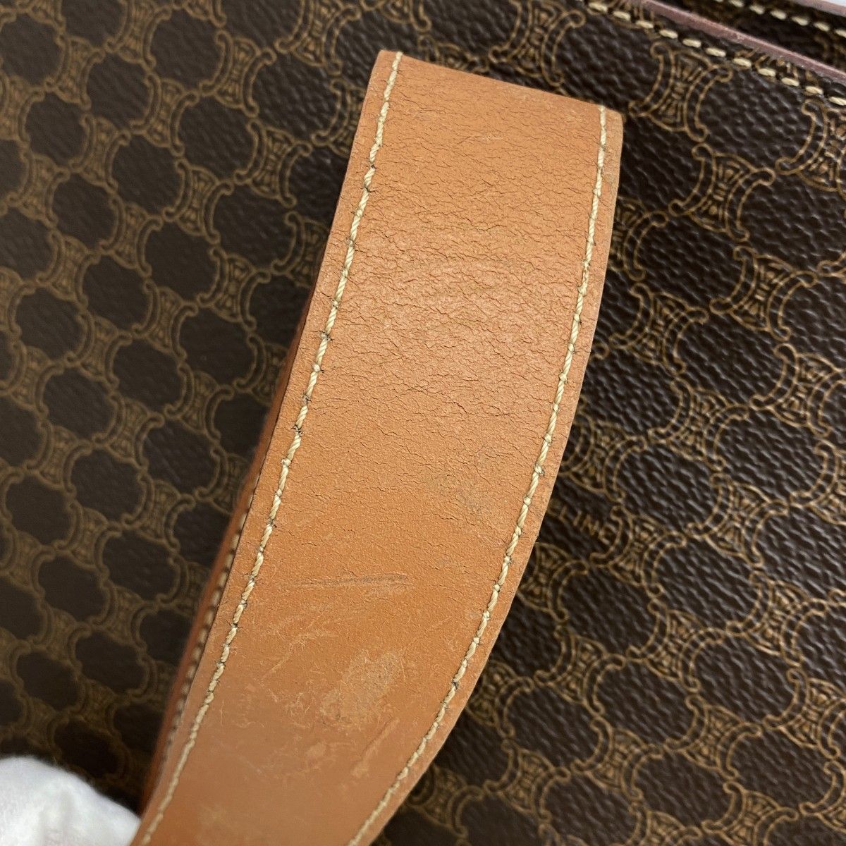 6ac3045-k】セリーヌ ショルダーバッグ マカダム PVC ブラウン  