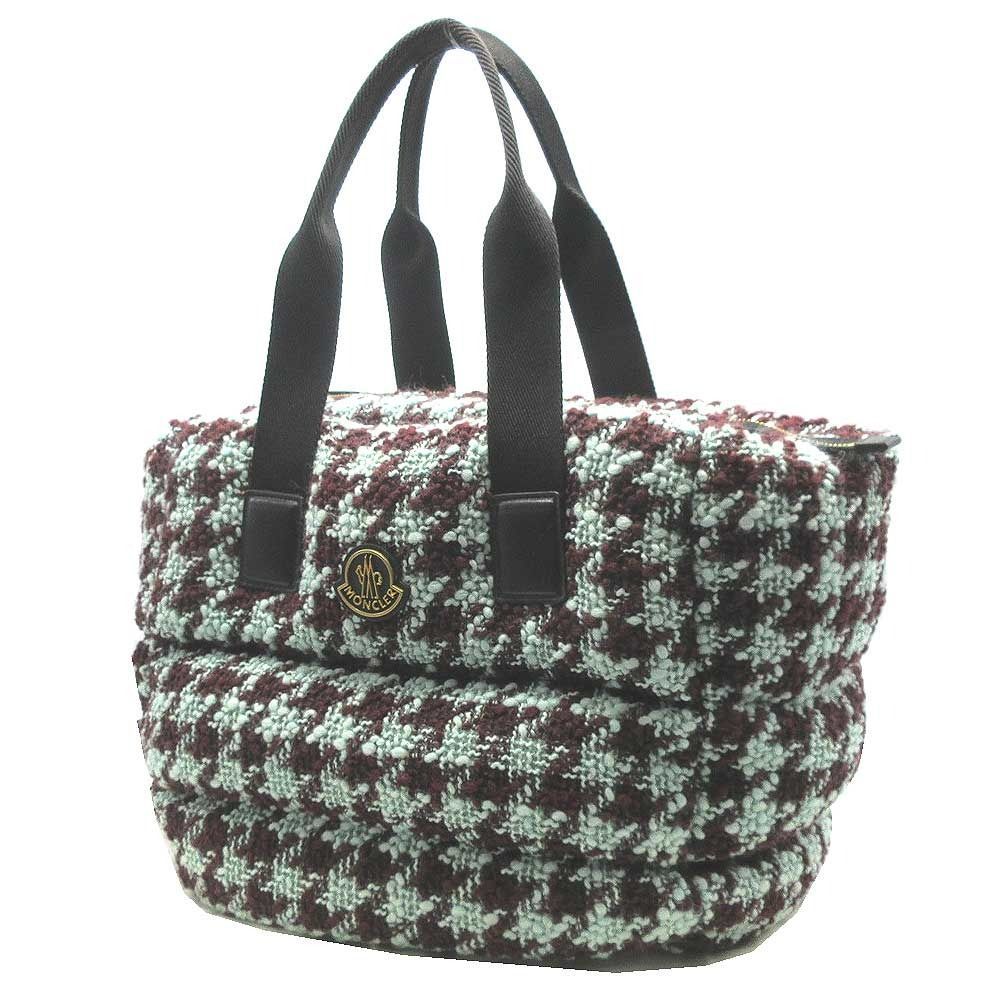 モンクレール　トートバッグ 新品】モンクレール 5D00005 5969Y F84 (ワインレッド系×ミント系