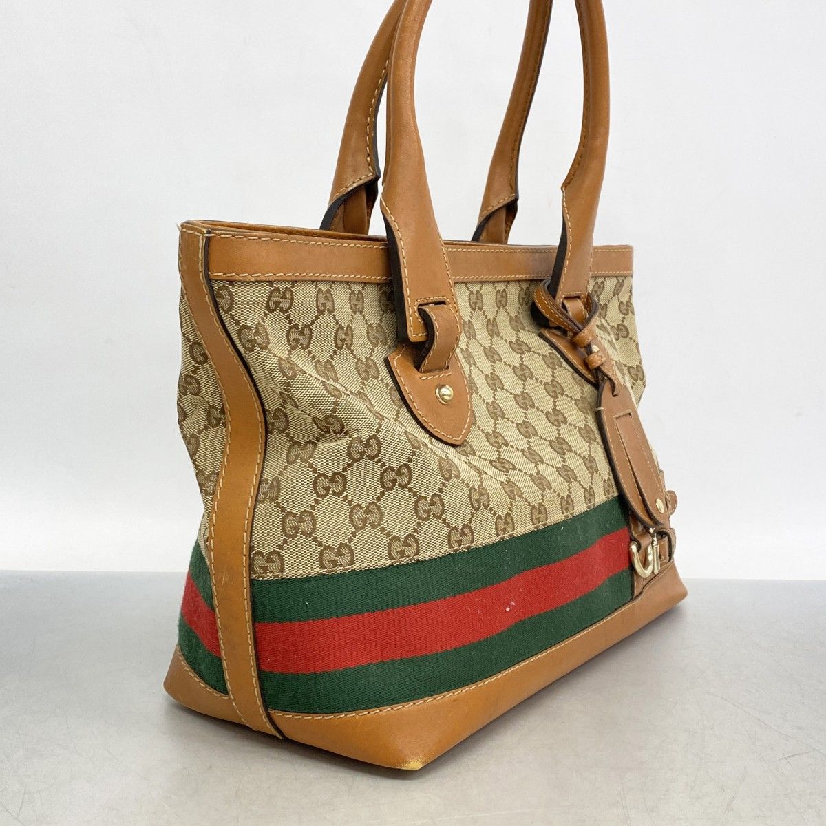 6ac3064】グッチ トートバッグ GGキャンバス/シェリーライン 257085