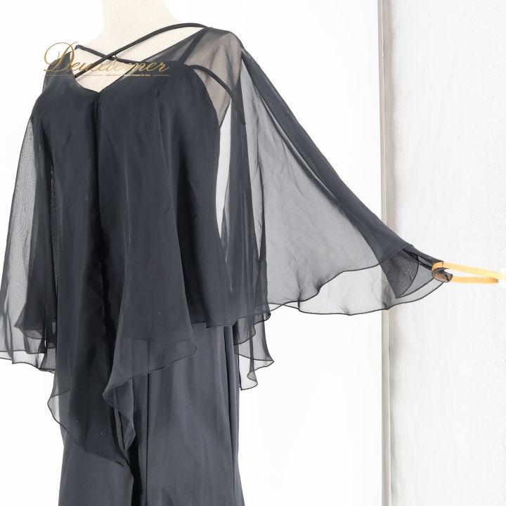 社交ダンス 衣装 タカダンス TAKADANCE ワンピース ドレス 黒 無地