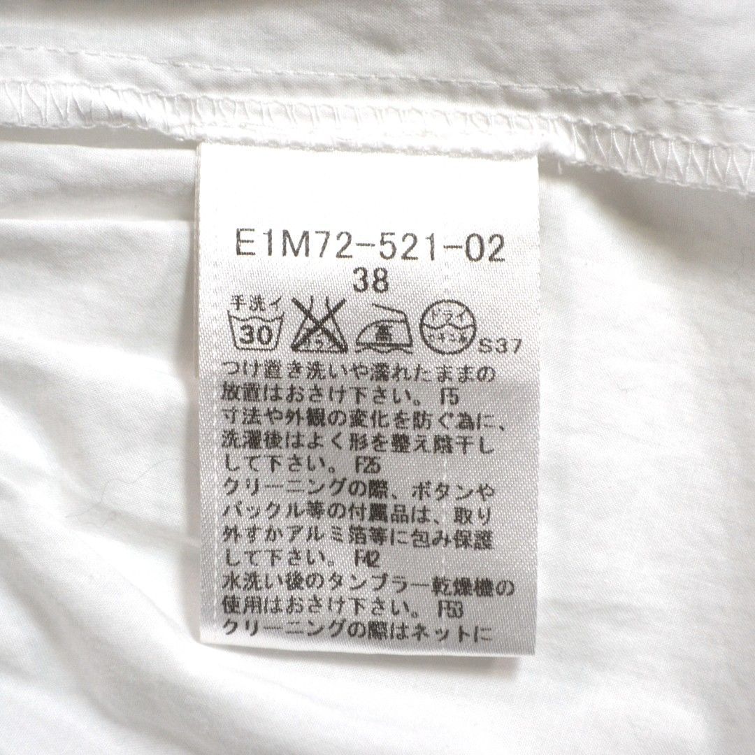 BURBERRYバーバリー コットン製胸ロゴ刺繍フリルペプラムシャツ 
