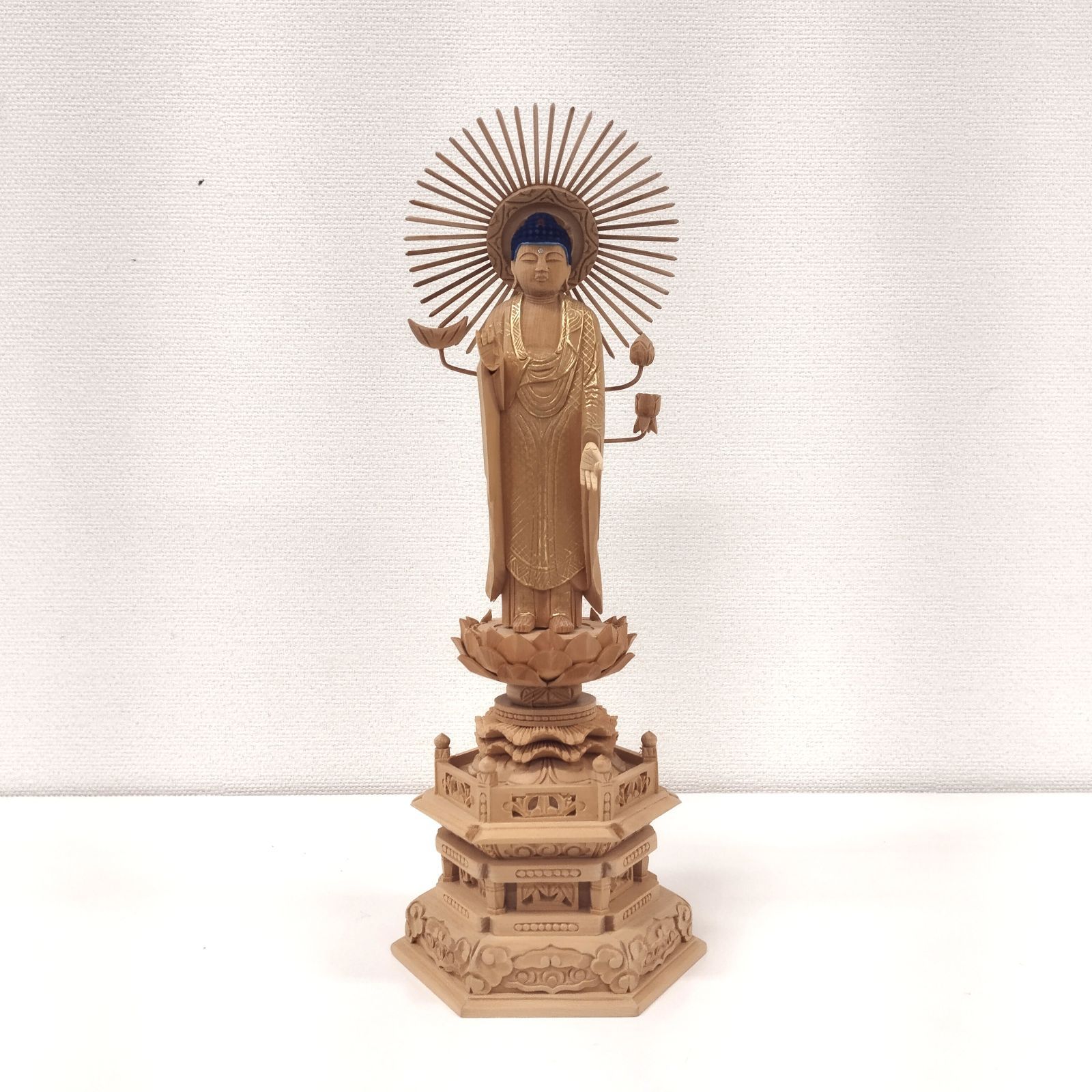 限定1点！【展示品アウトレット】阿弥陀如来 立像 色付き カラー 