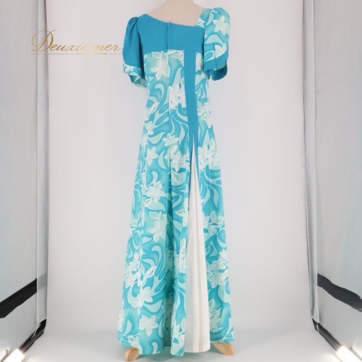 フラダンス 衣装 ワンピース ドレス ブルー系 アロハスタンダード 日本