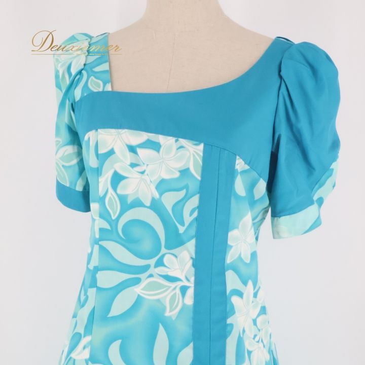 【日本製 フラダンス衣装】ブルー ALOHA STANDARDS ワンピース フラダンス 衣装 ワンピース ドレス ブルー系 アロハスタンダード 日本