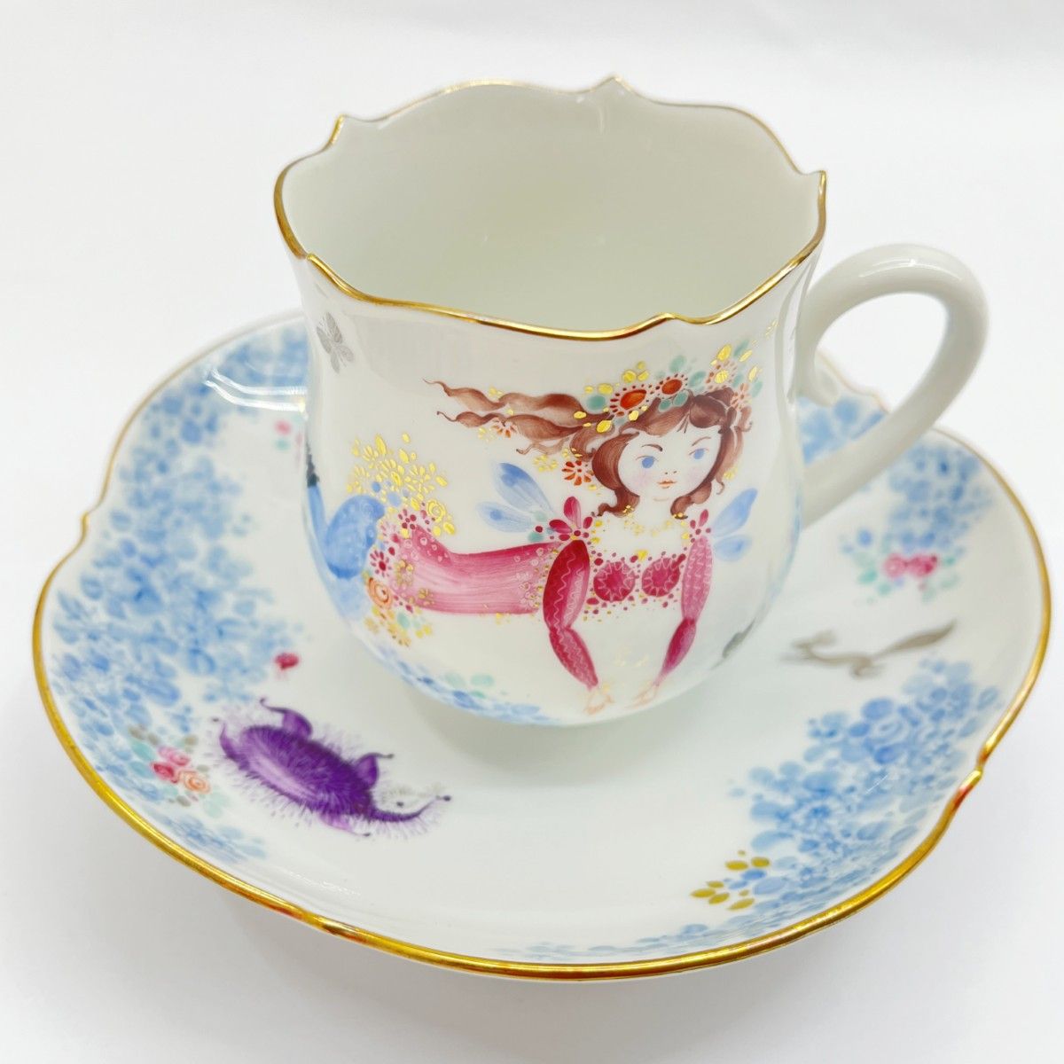 Meissen マイセン 西洋陶磁 真夏の夜の夢カップ＆ソーサー 6＆2 変色有 塩入れ カップ ソーサー 