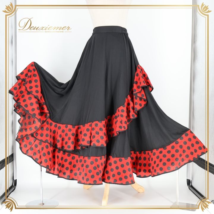 新品　フラメンコ衣装5段ボランテ　ドット 美品 フラメンコ衣装】 豪華ボランテ SONIA JOHNES