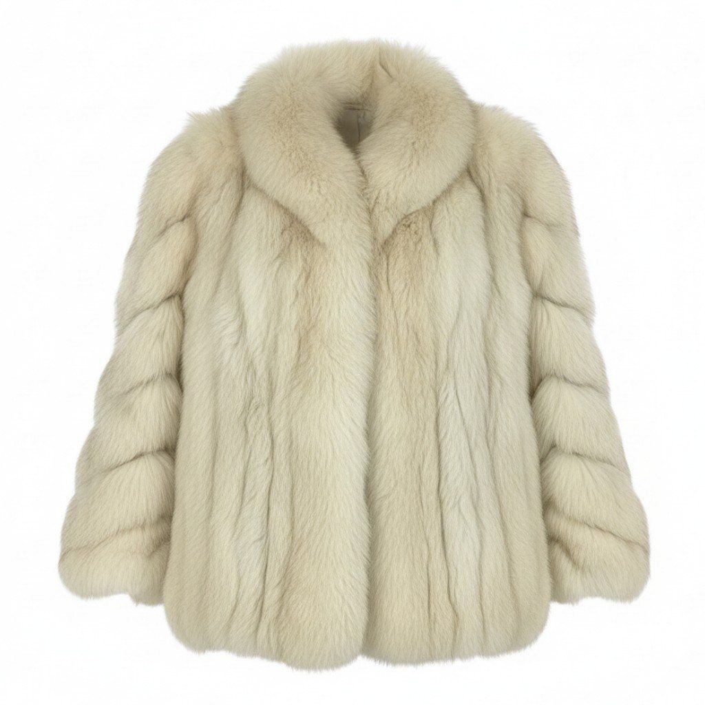 73a21 ブルーフォックス ファーコート サイズF ホワイト 本毛皮 Blue