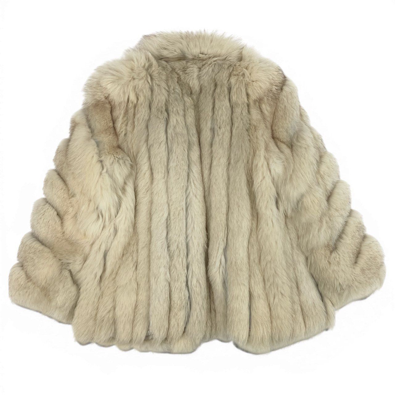 73a21 ブルーフォックス ファーコート サイズF ホワイト 本毛皮 Blue