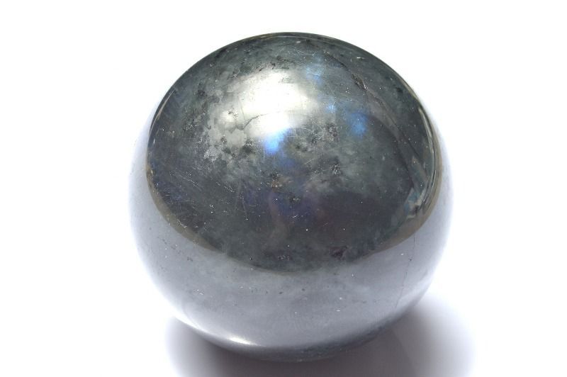 1点物】幻想シラー◇迫力の大玉 ラブラドライト 54mm 丸玉 スフィア