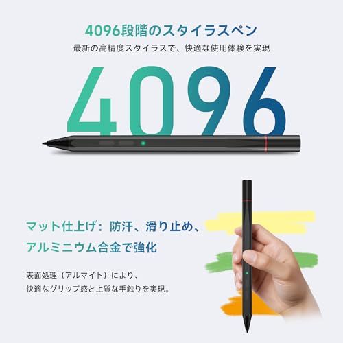 iPlay 60 Pad Pro 高精度スタイラスペン 4096段階筆圧感知 自動接続で即使用 誤タッチ防止 AAAA電池 ペン先2本付属 773 f 4 fff