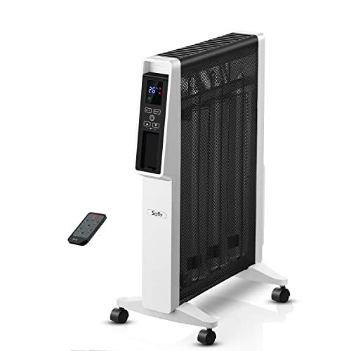SOFLY 遠赤外線ヒーター 遠赤軽量 オイルフリーヒーター 暖房器具 省エネ 3段階切替 タイマー設定可 過熱保護＆転倒保護 ストーブ 脱衣所-オフィス-子供部屋-猫暖房用 PSE認証 ホワイト 88 e 6 d 1 3