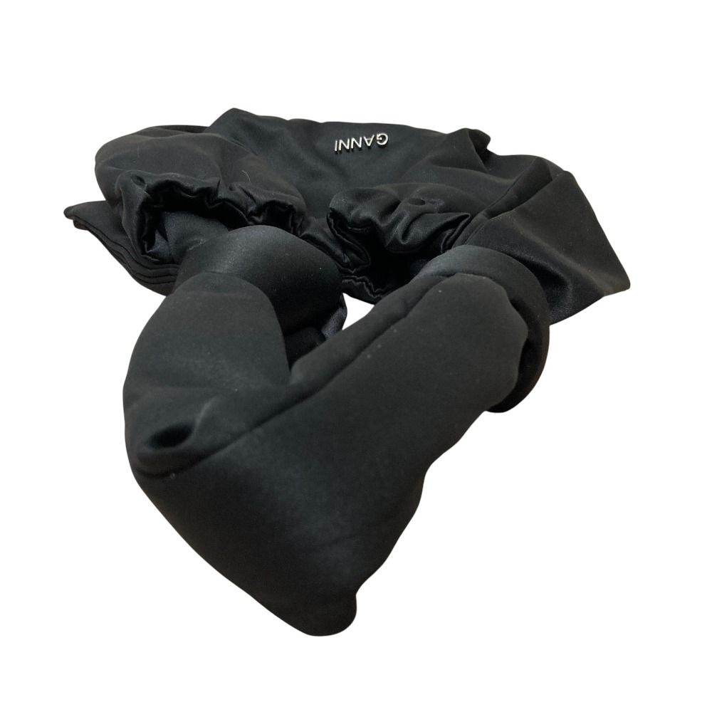 美品 Ganni ガニー リボンハンドル ハンドバッグ ブラック レディース  