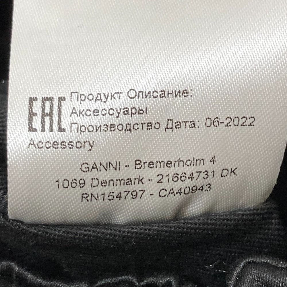 美品 Ganni ガニー リボンハンドル ハンドバッグ ブラック レディース  