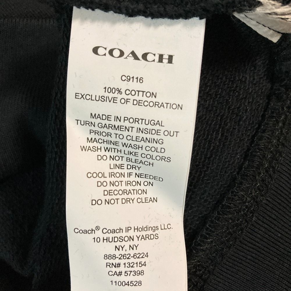 美品 COACH コーチ エバーグリーン ホースアンドキャリッジ クルーネック スウェット オーガニック コットン C9116 サイズS ブラック レディース 古着 中古 USED 美品 COACH コーチ エバーグリーン ホースアンドキャリッジ クルー