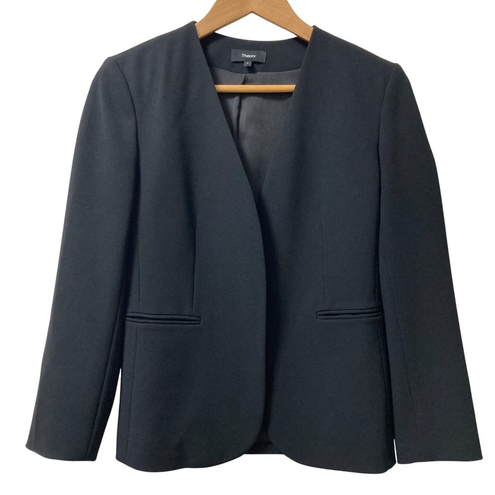 美品 23AW theory セオリー ADMIRAL CREPE LINDRAYIA B ノーカラー
