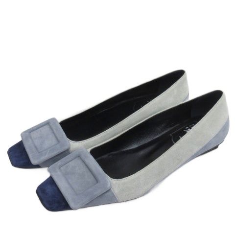 ロジェヴィヴィエ ROGER VIVIER スエード バックル パンプス スクエア