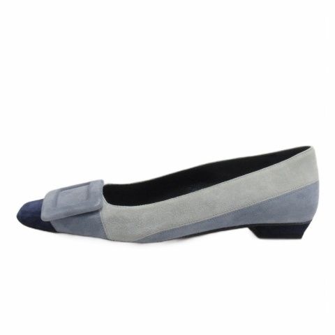 ロジェヴィヴィエ ROGER VIVIER スエード バックル パンプス スクエア