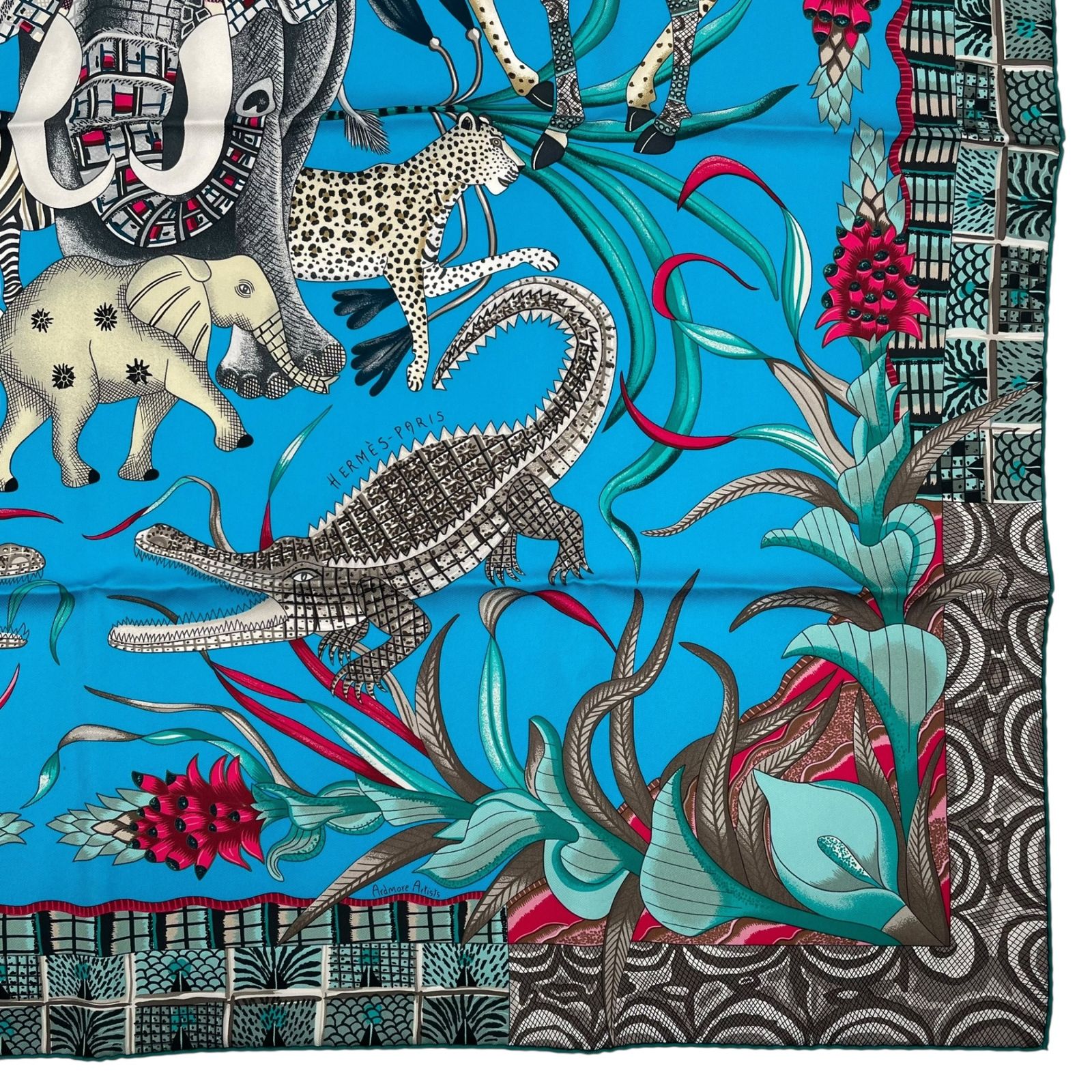 新品同様 Hermes エルメス カレ90 シルク100％ スカーフ MARCHE Du