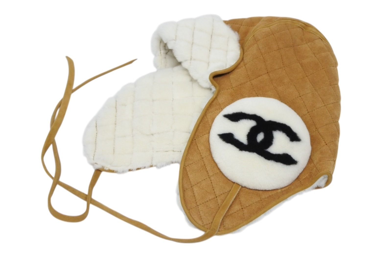 CHANEL ムートン　フライトキャップ シャネル 帽子 冬 フライトキャップ Chanel パイロットキャップ