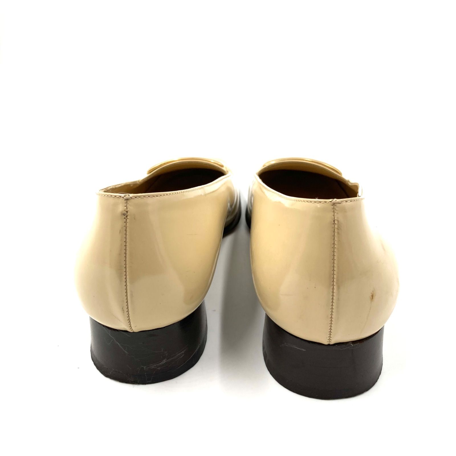 GUCCI グッチ G金具 パンプス レザー 本革 ベージュ ゴールド金具