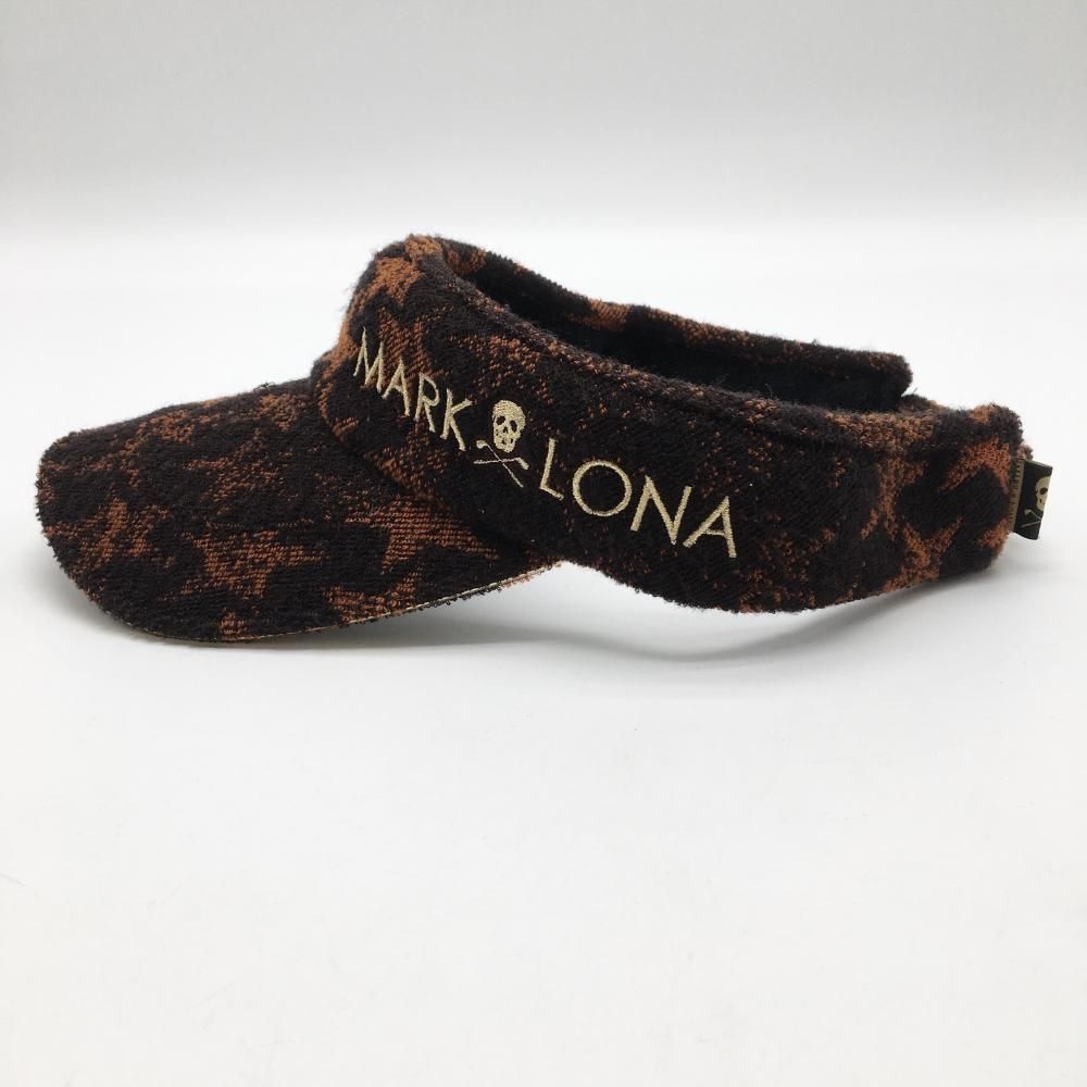 マークアンドロナ サンバイザー ダークブラウン×オレンジ 星柄 パイル