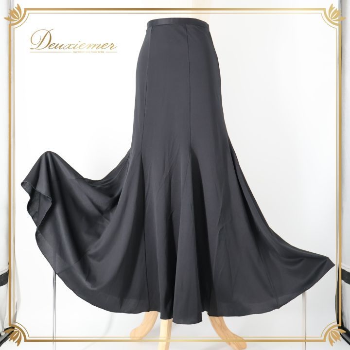 フラメンコ　衣装　ファルダ フラメンコファルダ デザインファルダ ブラック×パープル 【フラメンコ