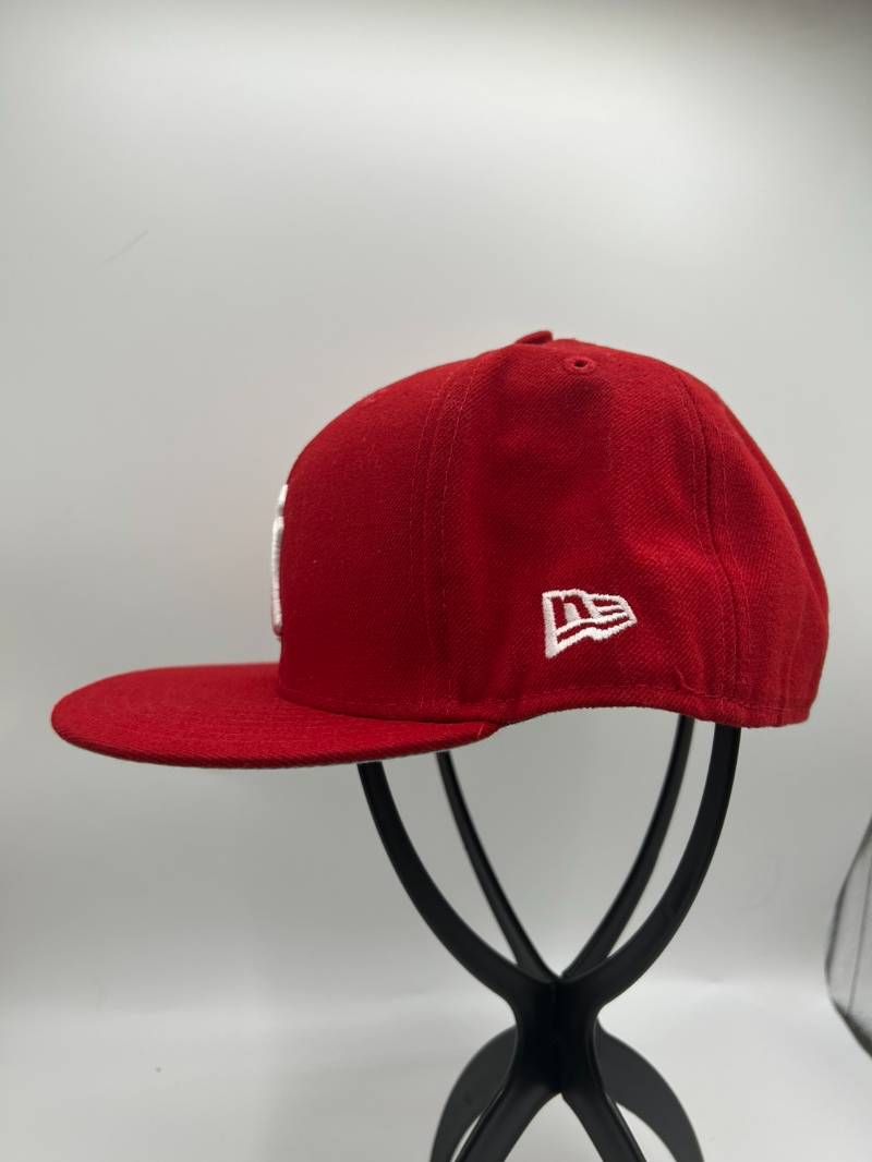 NEW ERA ニューエラ NY ロゴ 刺繡 ニューヨーク ヤンキース ベースボールキャップ キャップ 帽子 レッド 7 1/2 59.6cm 59FIFTY K-01 NEW ERA ニューエラ MLB Basic 59Fifty Cap On-Field 59Fifty Cap ベースボールキャップ