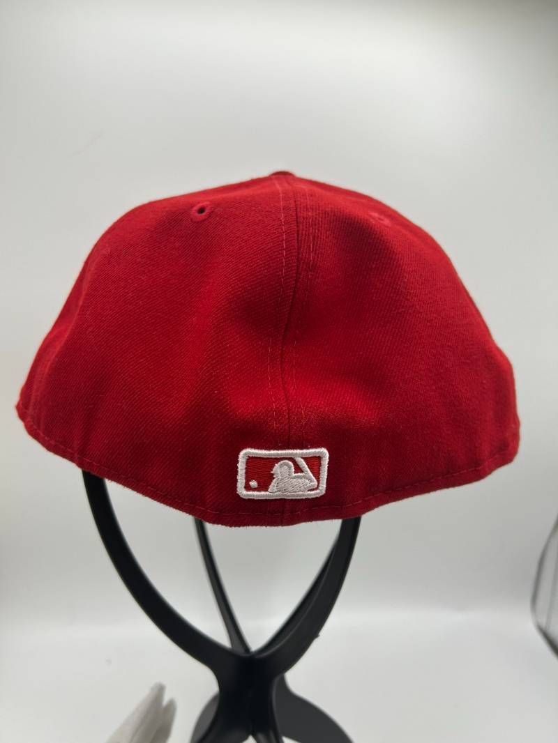 NEW ERA ニューエラ NY ロゴ 刺繡 ニューヨーク ヤンキース ベースボールキャップ キャップ 帽子 レッド 7 1/2 59.6cm 59FIFTY K-01