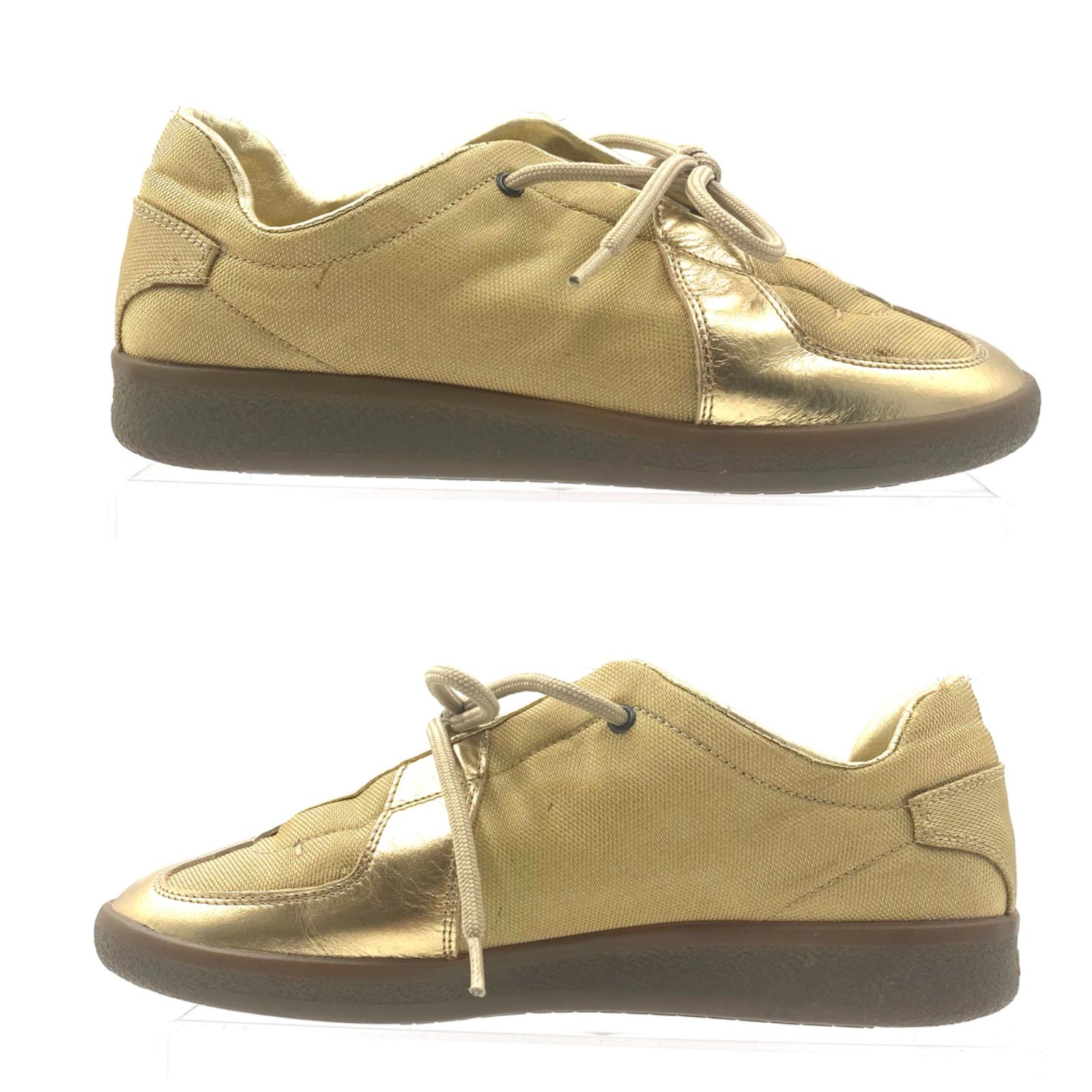 □美品□GUCCI グッチ ローカットスニーカー キャンバス×レザー 