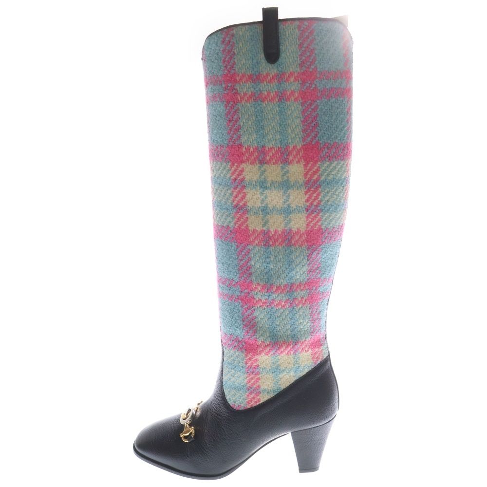 GUCCI (グッチ) インターロッキングG ホースビット レザー チェック柄