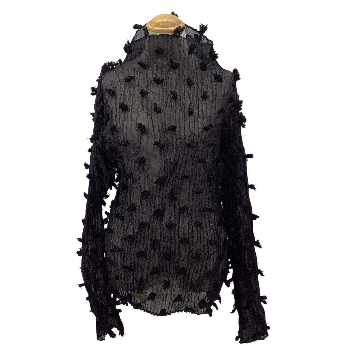 イッセイミヤケ IM82-FJ507 カットソー L ブラック 半袖 IT74GU8F165O ISSEY MIYAKE イッセイミヤケ 変形 シースルー カットソー SIZE L IM82