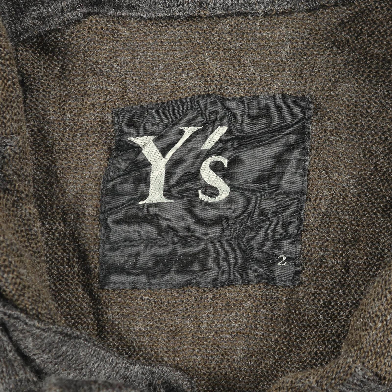 Y's ワイズ 美品 21AW ウール ニットカーディガン グレー2 ワイズ Y's カーディガン グレー ウール カーディガン レディース Used