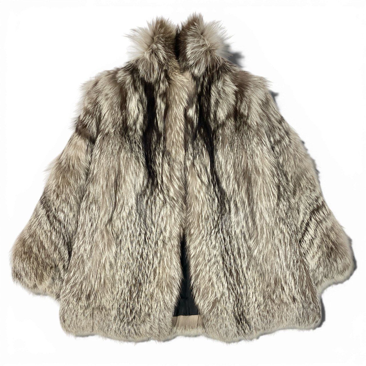 43a21 シルバーフォックス ファーコート サイズ11 本毛皮 Silver Fox