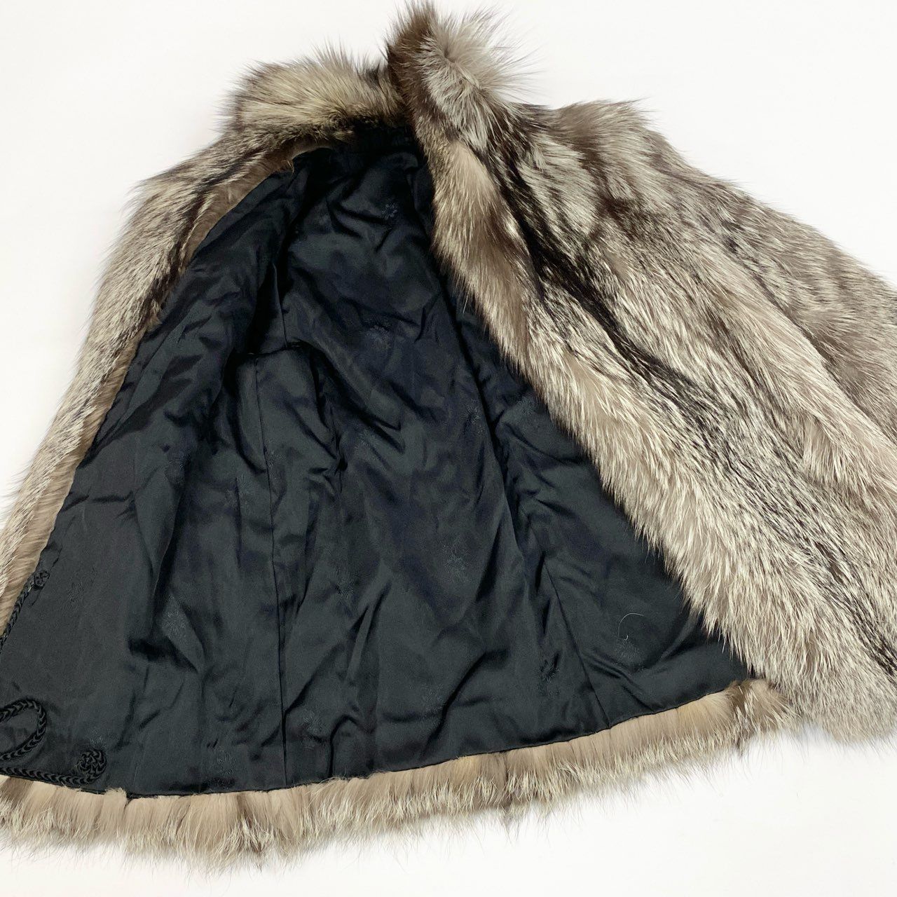 43a21 シルバーフォックス ファーコート サイズ11 本毛皮 Silver Fox