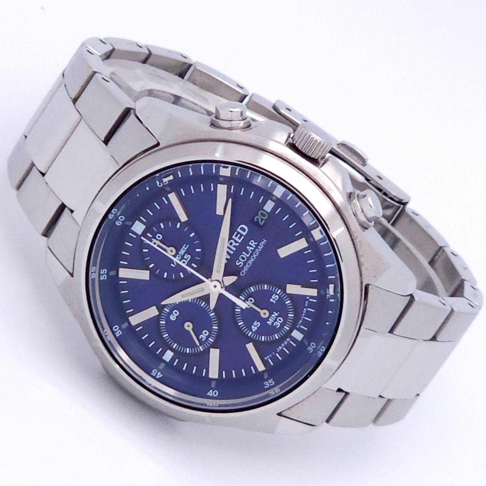 ☆良品 SEIKO セイコー ワイアード クロノグラフ V176-0AB0 ソーラーQZ 