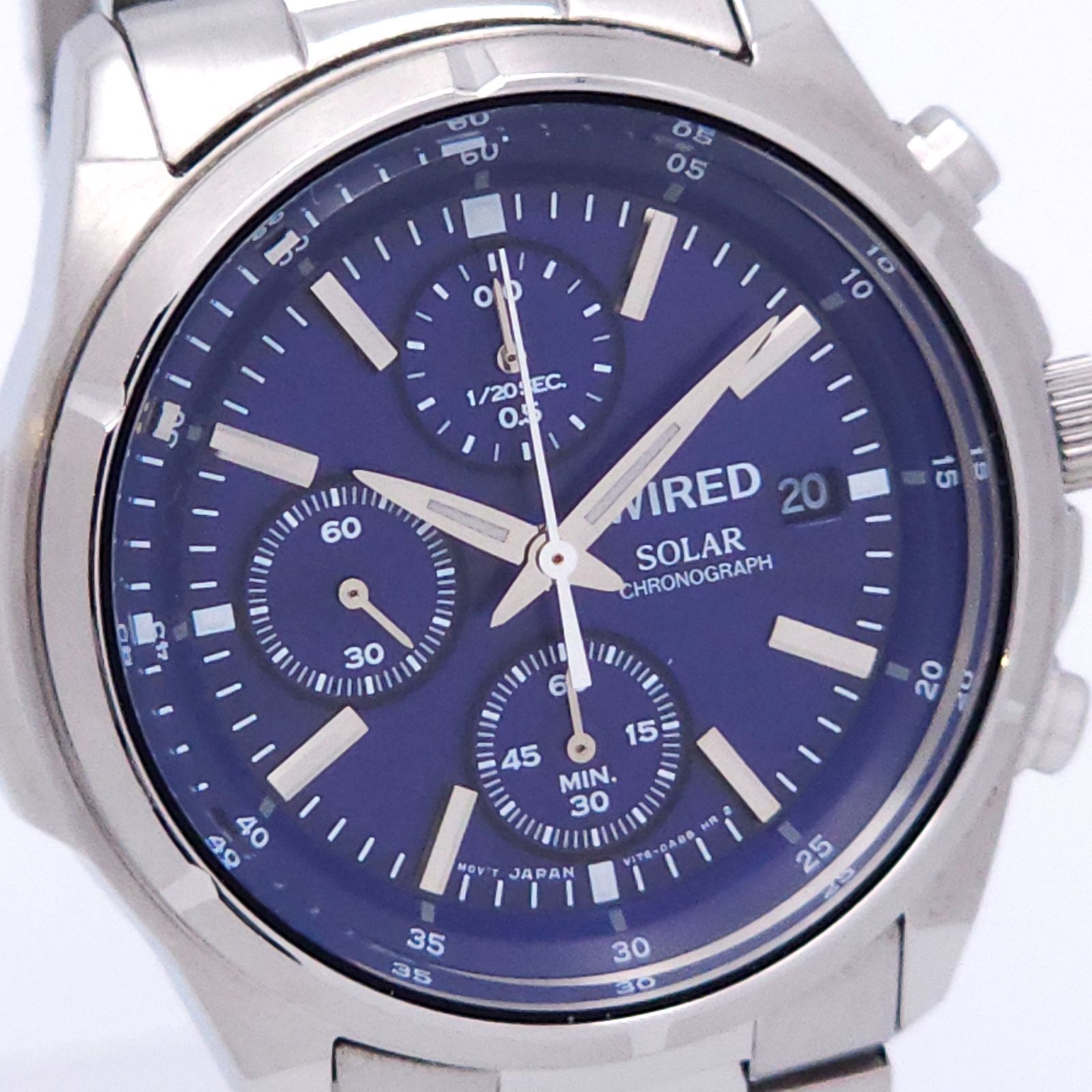 ☆良品 SEIKO セイコー ワイアード クロノグラフ V176-0AB0 ソーラーQZ 