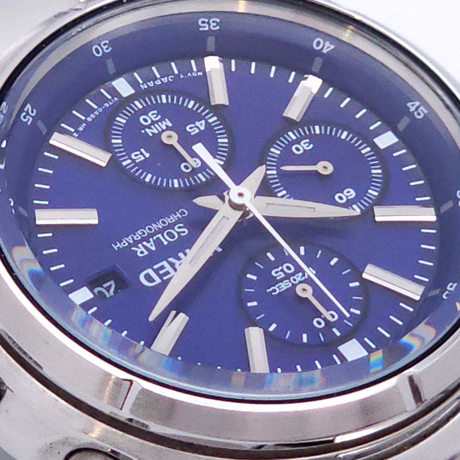 ☆良品 SEIKO セイコー ワイアード クロノグラフ V176-0AB0 ソーラーQZ 