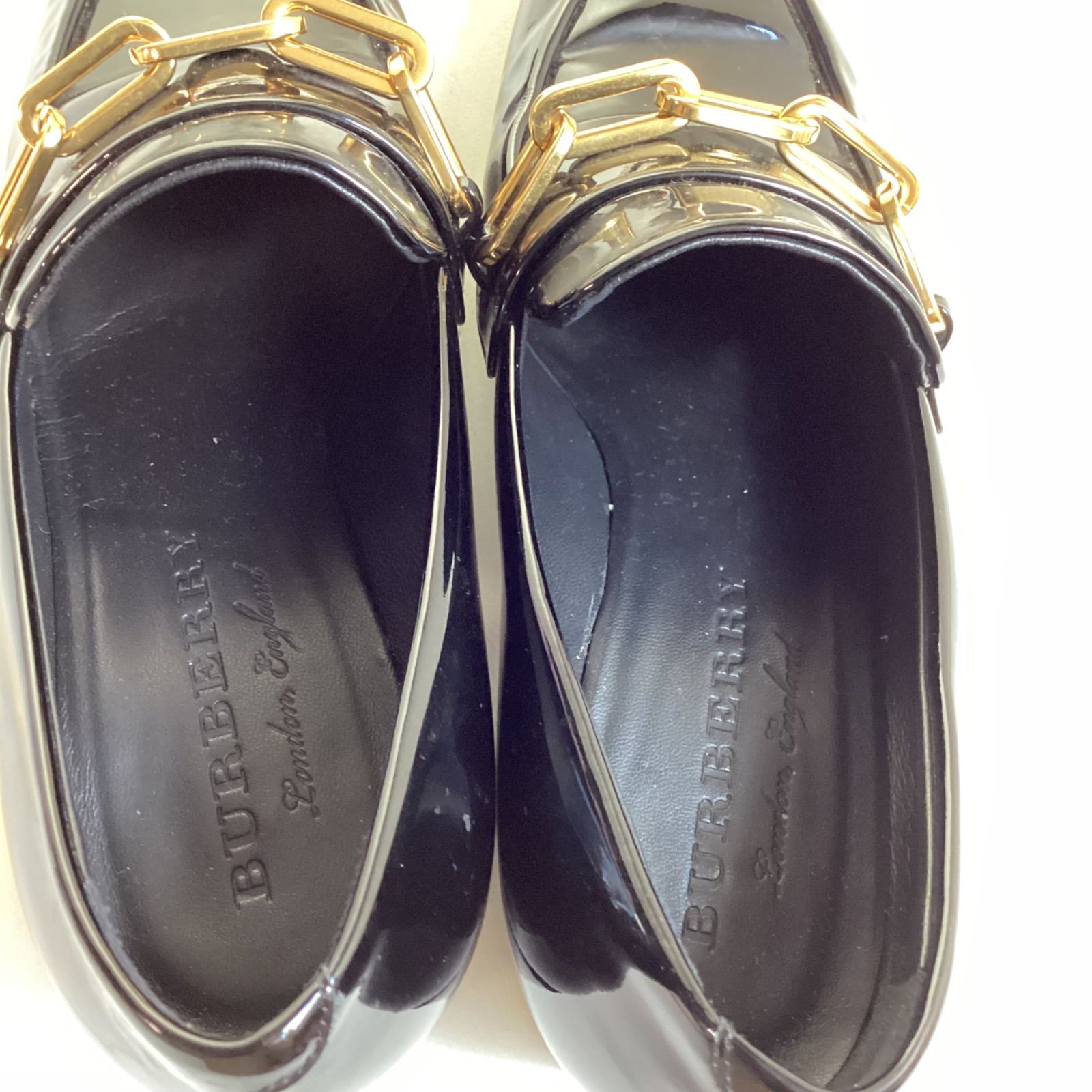 バーバリー ロンドンBURBERRY LONDON エナメル ローファー(36 1/2 