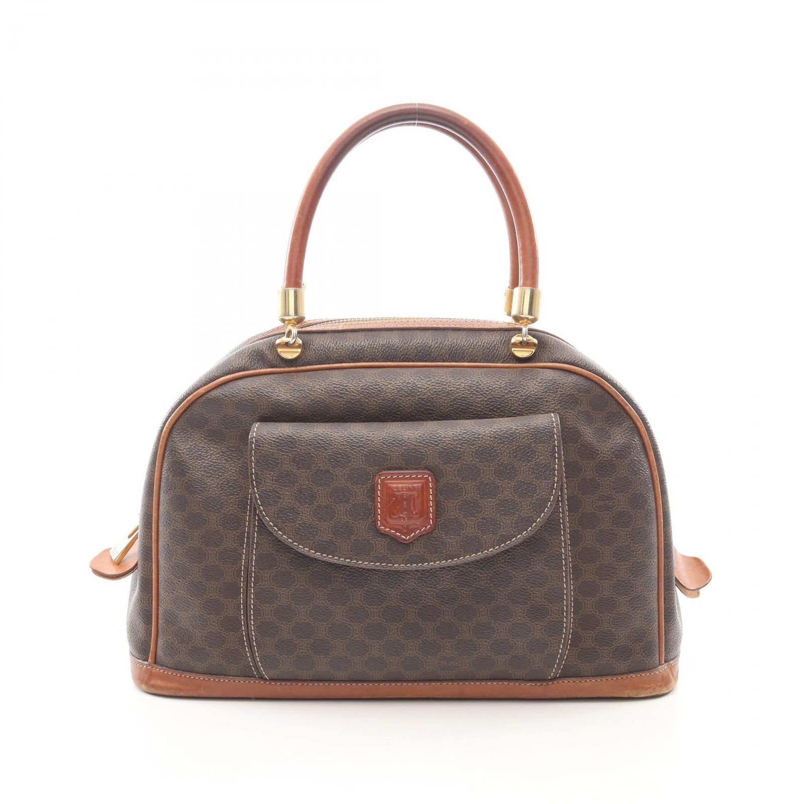 セリーヌ CELINE ハンドバッグ マカダム ダークブラウン PVC