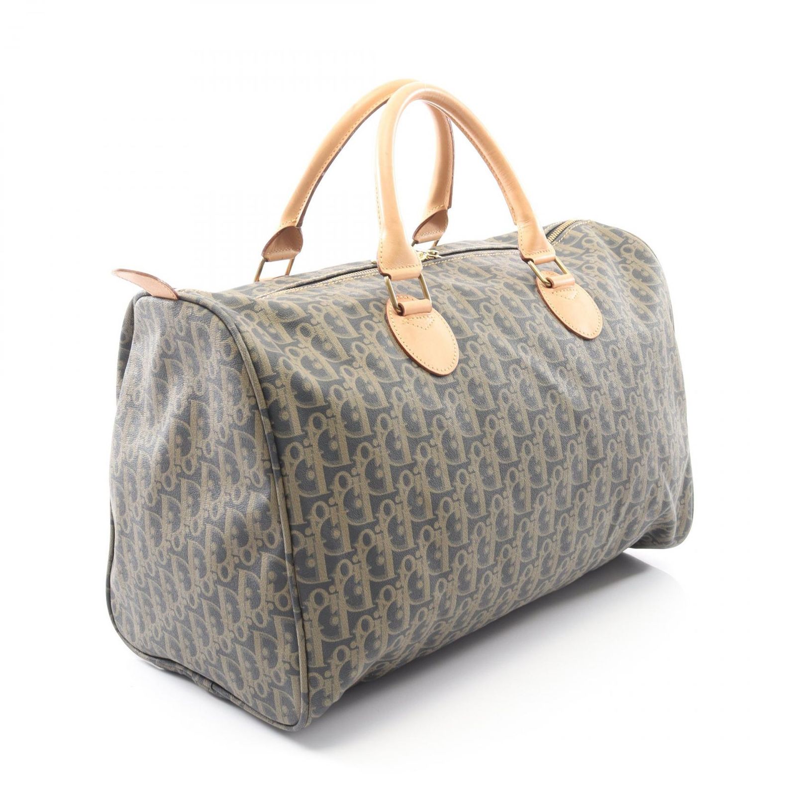 【美品】クリスチャンディオール ボストンバッグ ベージュ トロッター キャンバス 美品】クリスチャンディオール ボストンバッグ ベージュ トロッター