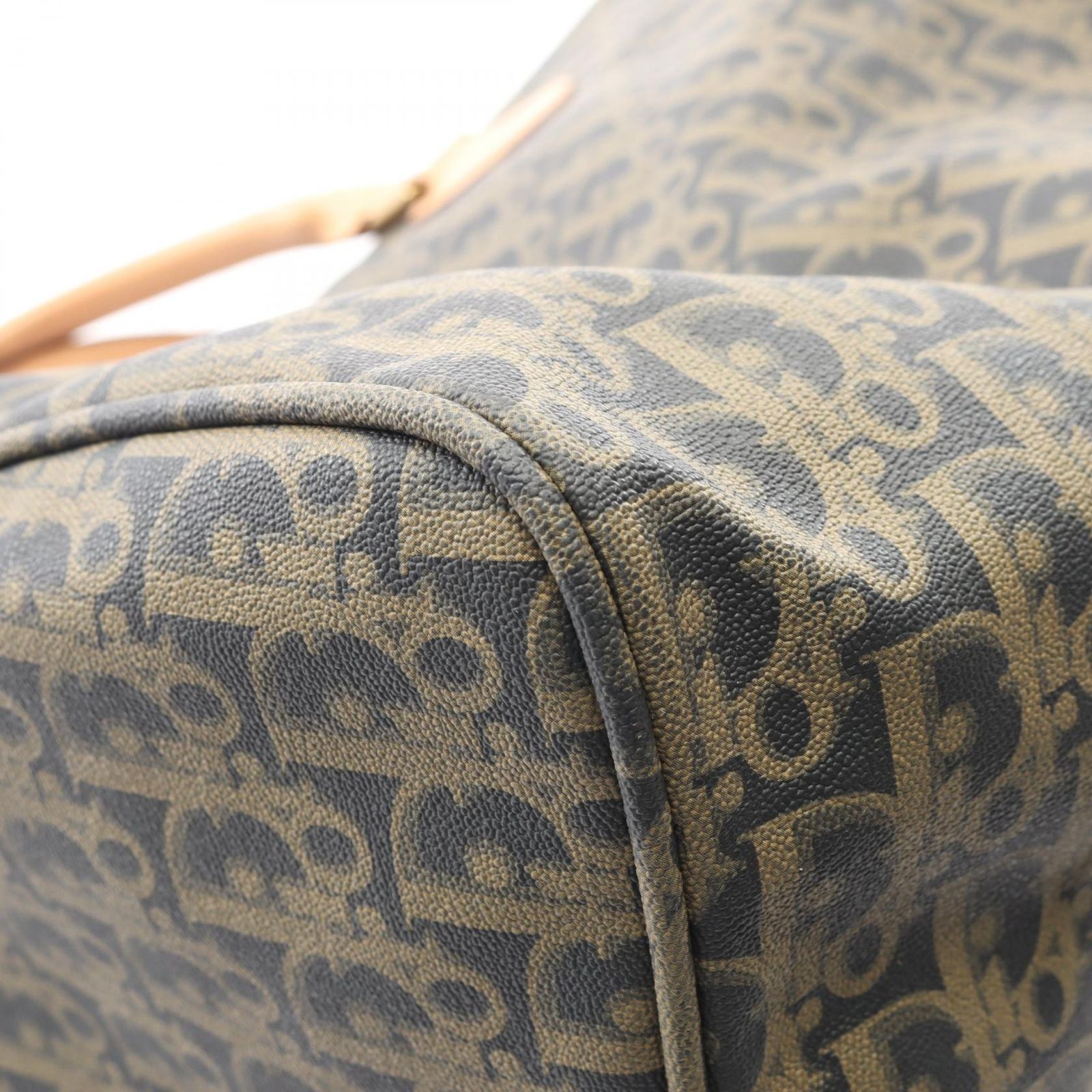 【美品】クリスチャンディオール ボストンバッグ ベージュ トロッター キャンバス 美品】クリスチャンディオール ボストンバッグ ベージュ トロッター