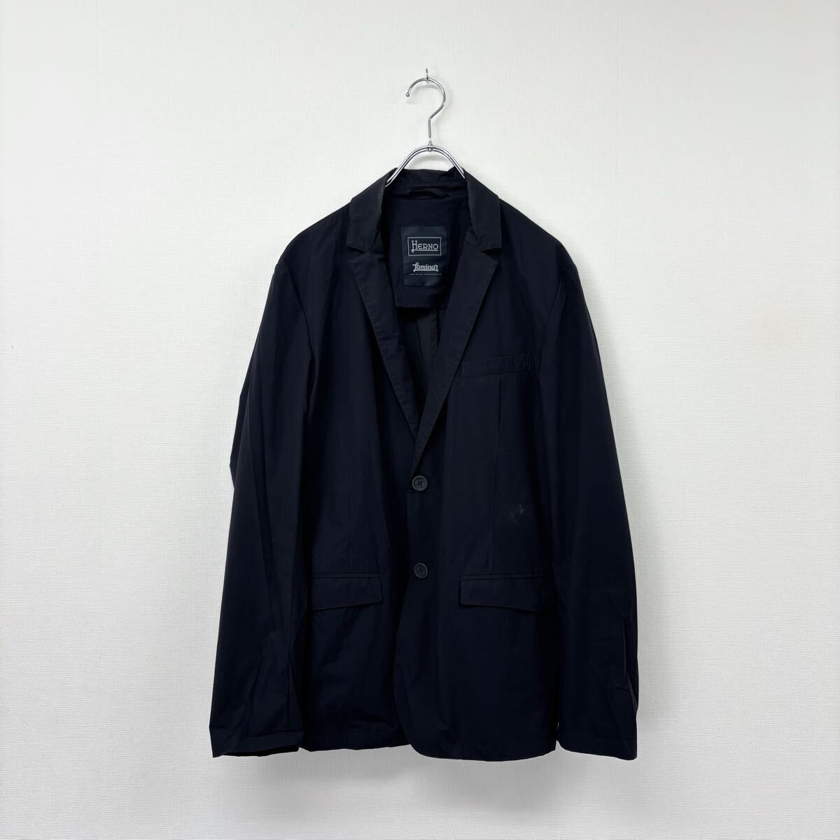 ヘルノ ラミナー 2024SS ネイビー テーラードジャケット 雑誌掲載 24ss 2024 HERNO ヘルノ LAMINAR ラミナー ウォーターレペレント