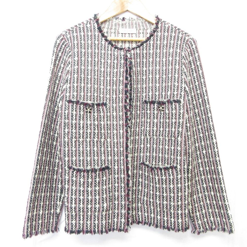 美品 AUSTIN REED オースチンリード ツイード ノーカラージャケット 38