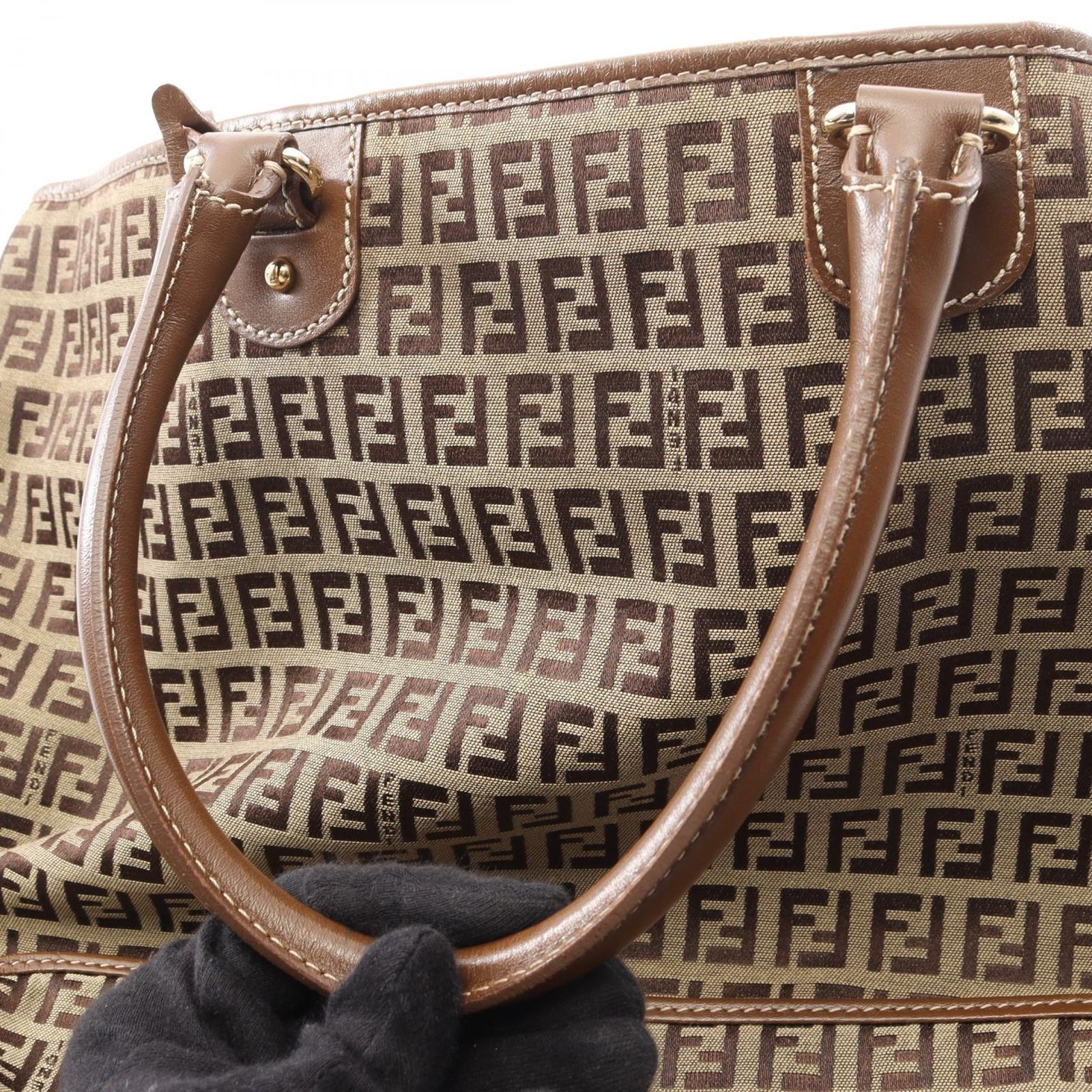 フェンディ FENDI トートバッグ ズッキーノ ブラウン キャンバス