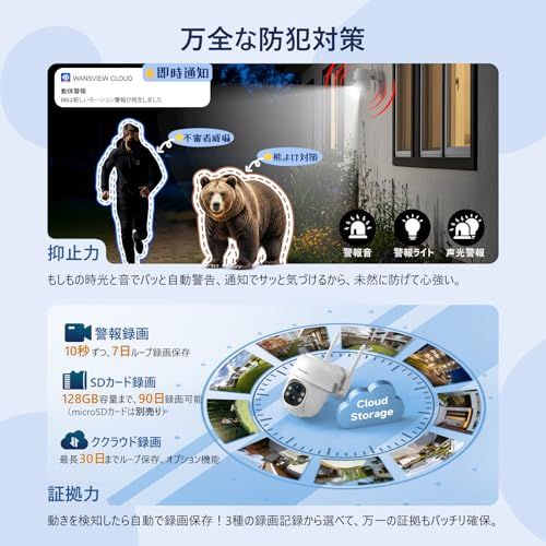  2026新登場 AIが太陽で動く Cinnado防犯カメラ屋外ソーラー300万画素 高性能PTZカメラ360°自動追跡-フルカラー夜視 監視AI PIR複合検知誤報減少感知異常時声光警報-スマホ通知で即対応 高効率ソーラー充電長時間 a 483 df 9 c その他 キッチン 食器