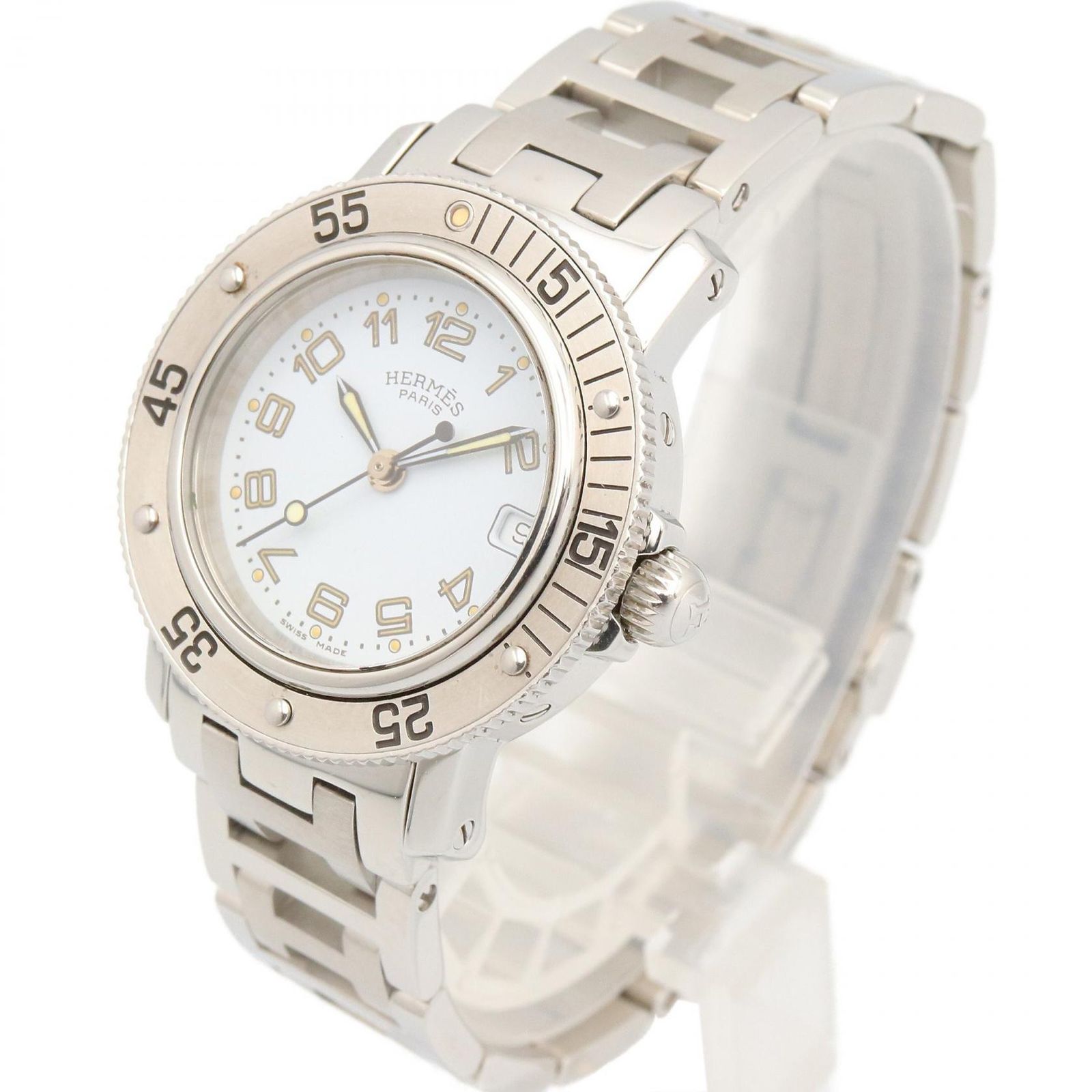 エルメス HERMES 腕時計 クリッパーダイバー CL5.210 ホワイト