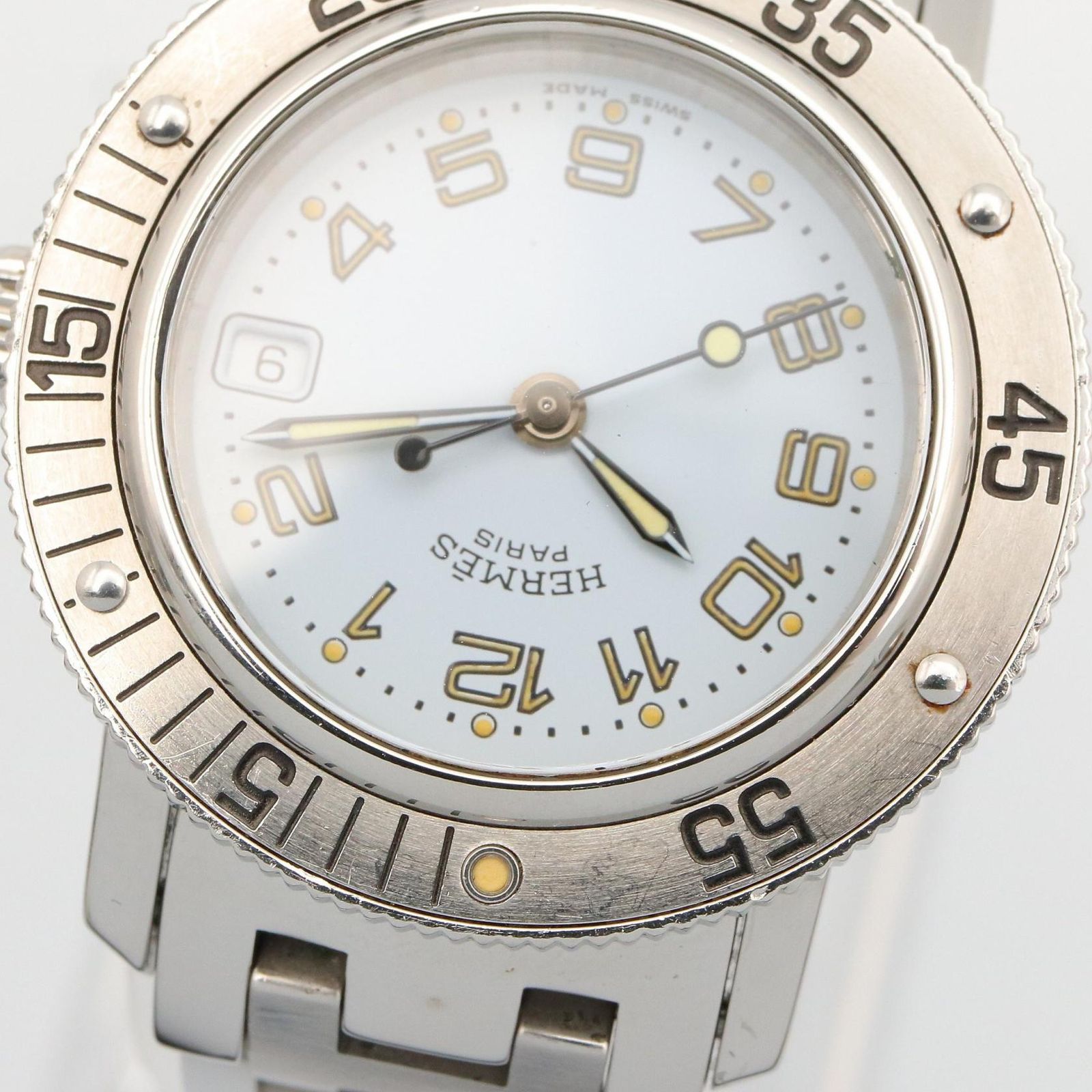 エルメス HERMES 腕時計 クリッパーダイバー CL5.210 ホワイト